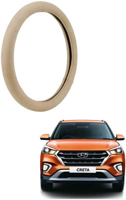 MATIES Steering Cover For Hyundai Creta(Beige, Leatherite)