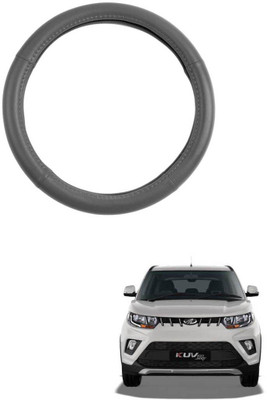 AYW Steering Cover For Mahindra KUV100(Grey, Leather)