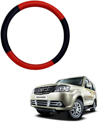 AYW Steering Cover For Tata Sumo Grande(Red, Black, Leather)