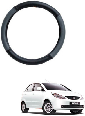 AYW Steering Cover For Tata Vista(Grey, Black, Leather)