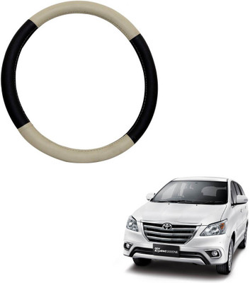 MATIES Steering Cover For Toyota Innova(Beige Brown, Leatherite)