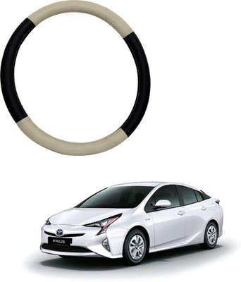 MATIES Steering Cover For Renault Pulse(Beige Black, Leatherite)