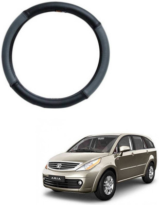 AYW Steering Cover For Tata Aria(Grey, Black, Leather)