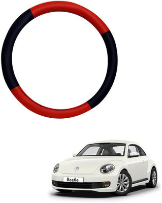 AYW Steering Cover For Volkswagen Beetle(Red, Black, Leather)