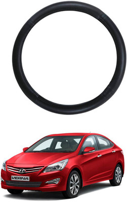 AYW Steering Cover For Hyundai Verna Fluidic(Black, Leather)