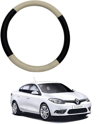 MATIES Steering Cover For Renault Fluence(Beige Brown, Leatherite)
