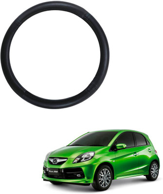 AYW Steering Cover For Honda Brio(Black, Leather)