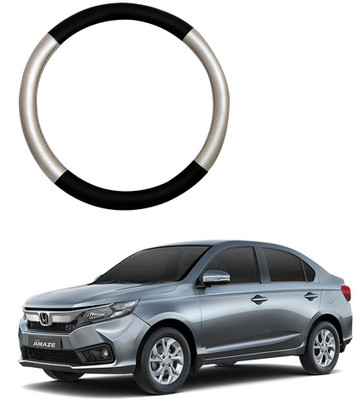 AYW Steering Cover For Honda Amaze(Silver, Black, Leather)