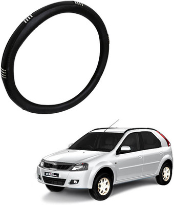 AYW Steering Cover For Volkswagen Verito Vibe(Chrome, Black, Leather)