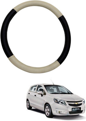 AYW Steering Cover For Chevrolet Sail(Beige, Brown, Leather)