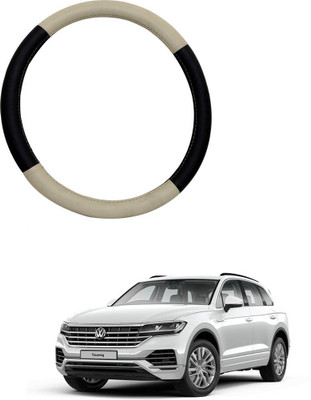AYW Steering Cover For Volkswagen Touareg(Beige, Black, Leather)