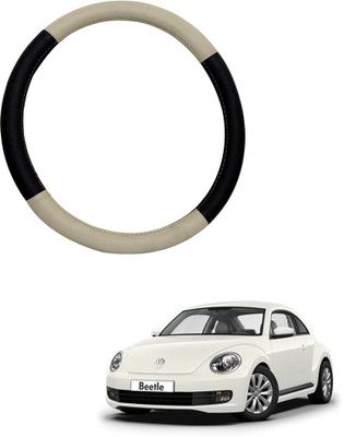 AYW Steering Cover For Volkswagen Beetle(Beige, Brown, Leather)