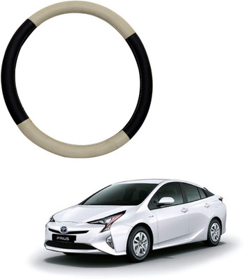 MATIES Steering Cover For Toyota Prius(Beige Brown, Leatherite)