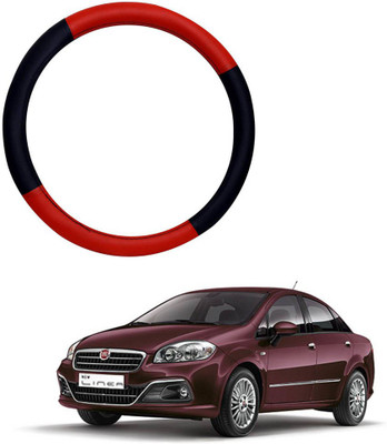 AYW Steering Cover For Fiat Linea(Red, Black, Leather)