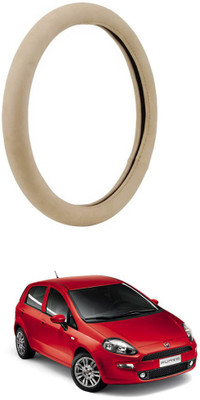 MATIES Steering Cover For Fiat Punto(Beige, Leatherite)