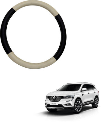 AYW Steering Cover For Mahindra KUV 100(Beige, Black, Leather)