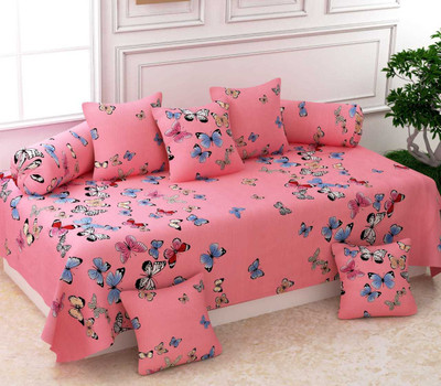 igi Polycotton Abstract Diwan Set(Pink)