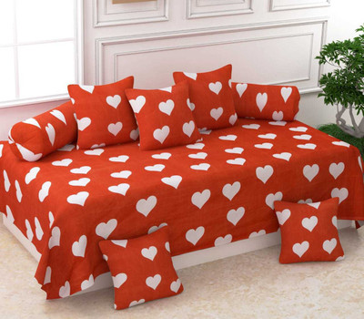 igi Polycotton Abstract Diwan Set(Red)
