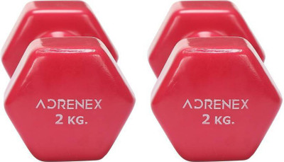 Adrenex by Flipkart 2kg Pair (2pcs,*2kg), Anti Slip, Vinyl Coated Dumbbell(4 kg)