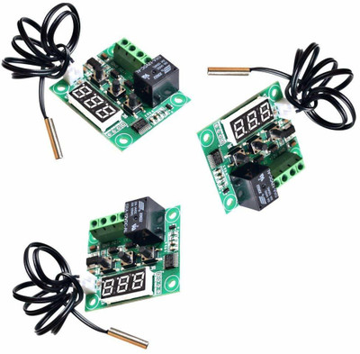 Manushre Manas ENTERPRISES Digital Thermostat/Temperature/Thermo Controller Switch Module | Waterproof NTC Sensor W1209 12V(Pack of 3) Temperature Sensor and Controller Electronic Hobby Kit Temperature Sensor and Controller Electronic Hobby Kit