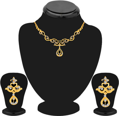 Om Jewells Alloy Gold-plated Gold Jewellery Set(Pack of 1)
