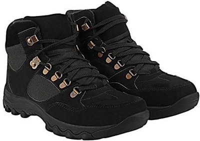 Unistar Hiking & Trekking Shoes with Anti-Slip and Extra Cushioned Inner Sole | Jungle Boots For Men(Black)