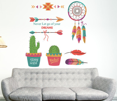 Zampyy 70 cm Never let go of your Dreams Medium Vinyl Wallstickers (80 cm x 85 cm) Self Adhesive Sticker(Pack of 1)