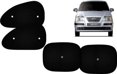 Autokite Side Window Sun Shade For Hyundai Santro(Black)