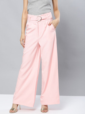 HARPA Regular Fit Women Pink Trousers