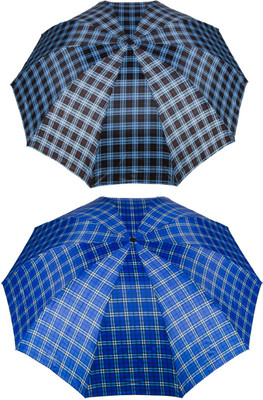 KEKEMI UMB016C_03 3 Fold Check Windproof Travel Umbrella(Multicolor)