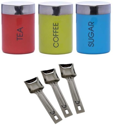 Dynore Steel Tea Coffee & Sugar Container  - 425 ml(Pack of 5, Multicolor)