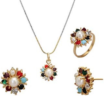 NAKIT Alloy Gold-plated Multicolor Jewellery Set(Pack of 1)