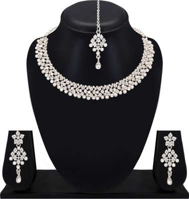Atasi International Alloy Rhodium Silver Jewellery Set(Pack of 1)