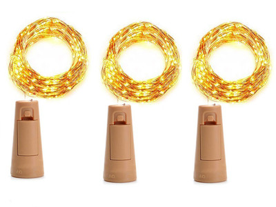 Auslese 20 LEDs 2.29 m Yellow Steady Water Drop Rice Lights(Pack of 3)