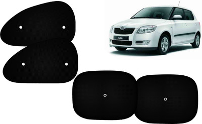 Autokite Side Window Sun Shade For Skoda Fabia(Black)