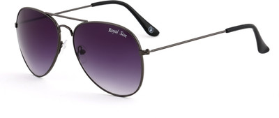 ROYAL SON Aviator Sunglasses(For Men, Black, Black)