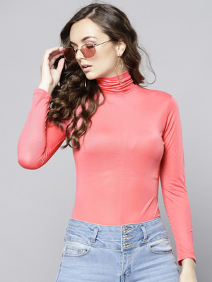 VENI VIDI VICI Casual Regular Sleeve Solid Women Pink Top