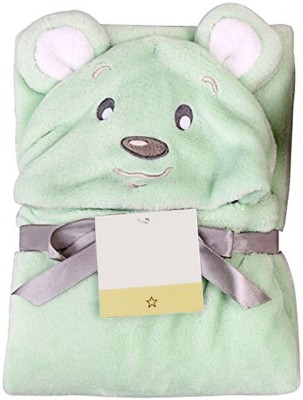 Miss & Chief Animal Crib Hooded Baby Blanket(Polyester, Green)