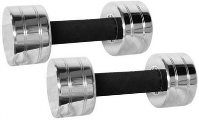 gymfreak FITNESS Light Work-Out 4kg PAIR (2pcs * 4kg = 8kg) Chrome Plated Steel Fixed Weight Dumbbell(8 kg)