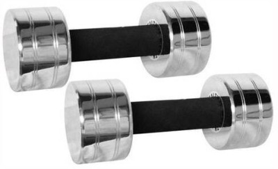 LCARNO FITNESS Light Work-Out 2kg PAIR (2pcs * 2kg = 4kg) Chrome Plated Steel Fixed Weight Dumbbell(4 kg)
