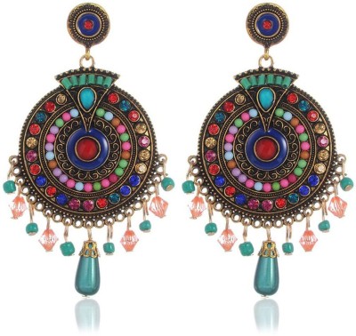 Shining Diva Colorful Bohemian Stylish Fancy Party Wear Earrings Crystal Alloy Drops & Danglers