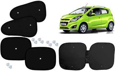 Autokite Side Window, Dashboard Sun Shade For Chevrolet Beat(Black, Silver)