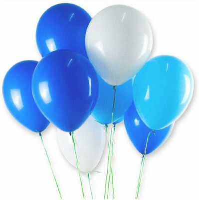 Amul Solid Party Decorations Balloons Balloon(White, Blue, Pack of 100)