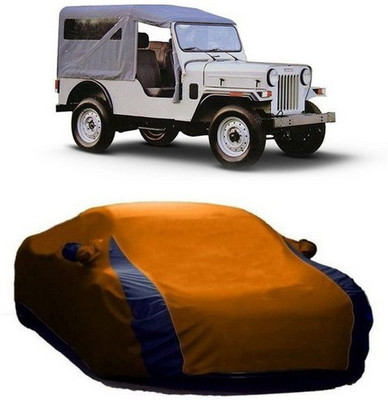 AAMANG Car Cover For Mahindra Jeep (With Mirror Pockets)(Orange)