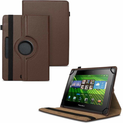 TGK Flip Cover for BlackBerry PlayBook 7 inch Tablet /360 Degree Rotating Universal Case With Three Camera Hole(Brown)