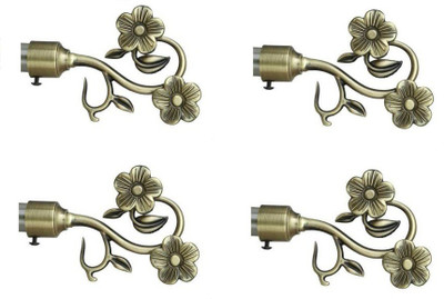 Rishikansh Gold Curtain Knobs, Rod Rail Bracket, Cord Pull, Curtain Hooks Metal(Pack of 4)