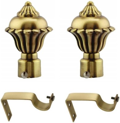 Rishikansh Gold Curtain Knobs, Rod Rail Bracket, Curtain Hooks, Cord Pull Metal(Pack of 2)