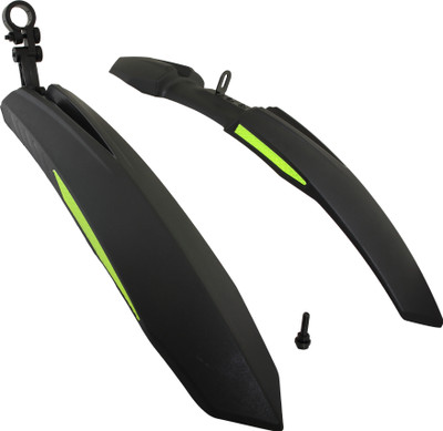 Dark Horse Bicycle Atom Mudguard with Reflective Tape, Black-Green Clip-on Front & Rear Fender(Green)