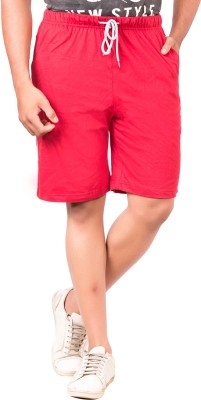 Sevnix Short For Boys Casual Solid Pure Cotton(Red, Pack of 1)