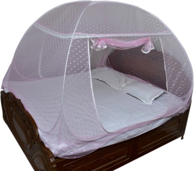 HOMELORE Polyester Adults Washable Embroidery Pink mosquito net Mosquito Net(Pink, Tent)